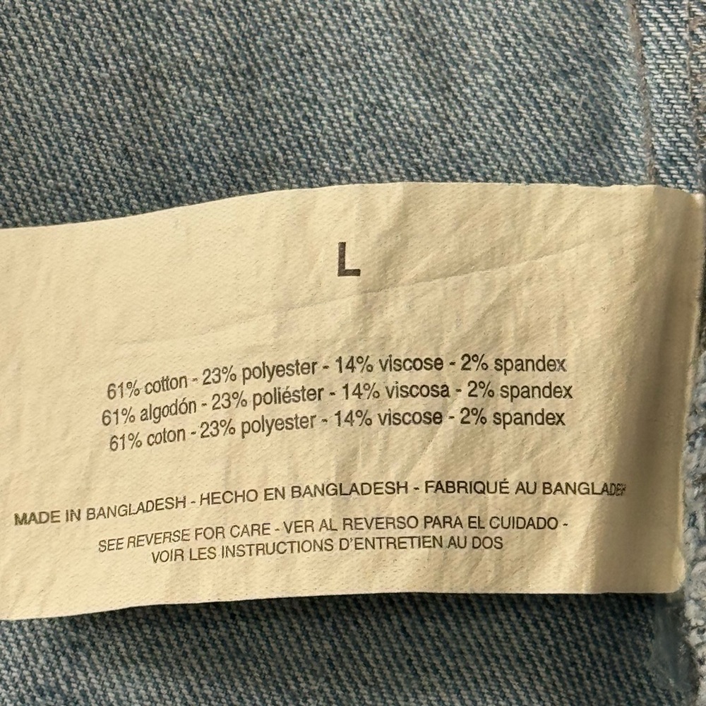 Social Standard by Sanctuary Light Wash Button Up Denim Jean Jacket Large - Picture 6 of 9
